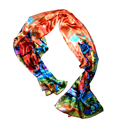 Foulard de soie imprimé 100% pure soie