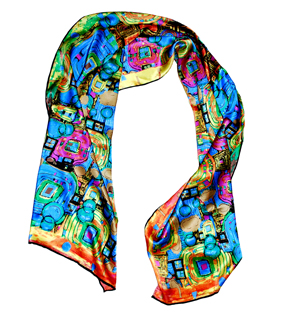 Foulard de soie imprimé 100% pure soie