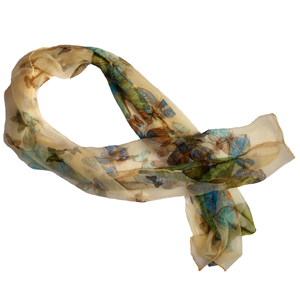 Foulard en Georgette de soie : collection papillon