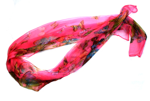 Foulard en Georgette de soie : collection papillon